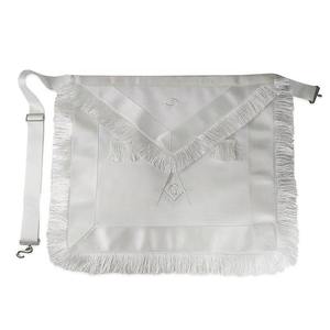 Delantal Masónico Maestro Masónico de Cuero Blanco Personalizado Durable G-Square para Oficial Senior y Junior con Detalle Enjoyado - Product Image 2