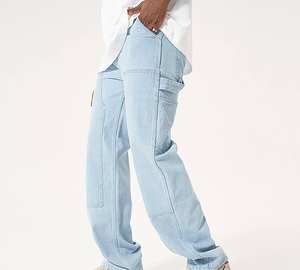 Pantalones Vaqueros de Alta Calidad para Hombre, Estilo Japonés, Pierna Ancha, Corte Recto, Casuales, Ligeros, Cintura Elástica, Secado Rápido, para Otoño y el Trabajo - Product Image 2