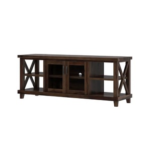 Rústico Color café Baize TV Media Stand Convertible Wallnut Madera Diseño moderno TV Stand con puerta de vidrio Gabinete para sala de estar - Product Image 5