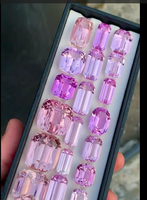 Zafiro Creado en Laboratorio de 10000 Quilates, Corte Ovalado, Cristales Mixtos Transparentes y Rosados, Minerales Naturales de Afganistán Abbott LO786, para Joyería
