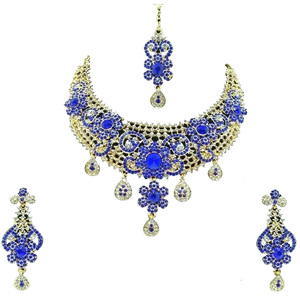 Ensemble de collier et de boucles d'oreilles de mariée de luxe, couleur, zircon, vintage, cadeau de mariage, fiançailles, bijoux, accessoires de mariée - Product Image 2