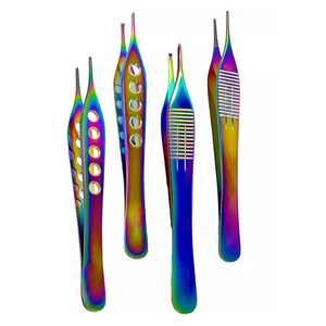 Jeu de 2 pinces Adson 4 75 pouces 12cm Rainbow Titanium allemand pinces chirurgicales en acier inoxydable pour usage métrique - Product Image 6
