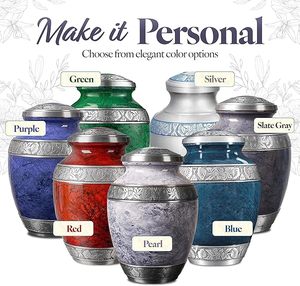 Handmade <b>Large</b> Adult Size Mosaic Aluminium Glass Cremation <b>Urn</b> Burial With Individual Metal Tiles Unique Funerals for Ashes - Product Image 4