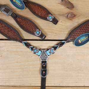 Custom Hand <b>Tooled</b> Leather Headstall & Breast Collar Set Western Horse Tack Set for Cowboy Rodeo Trail Riding & Equestrian Gear - Product Image 2