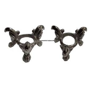 Soporte de exhibición de esfera de huevo de Metal en tono plateado de tres patas soporte de bola de cristal decorativo - Product Image 4