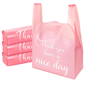 ถุงพลาสติกแบบใช้แล้วทิ้งสำหรับบรรจุอาหารถุงพลาสติกแบบมีหูหิ้วเสื้อกั๊กขนาดใหญ่พิมพ์ลายได้ตามต้องการ - Product Image 1