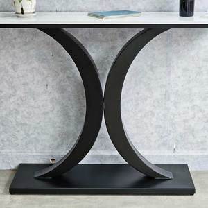 Contemporary Living Room Console <b>Table</b> 120x30x85cm <b>Mirrored</b> Stone Top and Iron Legs Modern Style-CST034 - Product Image 4