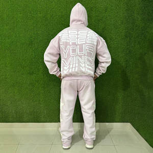 ชุดเซ็ต 2 ชิ้น คุณภาพพรีเมียม ยูนิเซ็กซ์ เสื้อฮู้ด กางเกงคาร์โก้เอวยางยืด ผ้าฟลีซ น้ำหนักเบา โพลีเอสเตอร์ผสมคอตตอน สำหรับฤดูหนาว ไซส์พลัส - Product Image 2