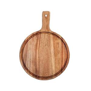 Planche à découper ronde en bois d'acacia personnalisée, durable et lavable au lave-vaisselle, épaisseur de 1,5 cm - Product Image 4