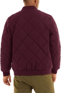 Unisex Autumn Winter Wool <b>Bomber</b> <b>Jacket</b> Diamond Pattern Fleece Lined <b>Baseball</b> Style XL Size for Men - Product Image 3