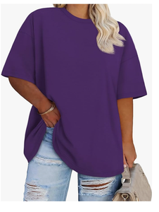 Plain Cotton Women Plus Size Short Sleeve Crew Neck Tee Bangladesh Factory Wholesale Custom Logo New Arrival Summer Wear - Product Image 2