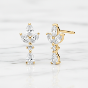 Boucles d'oreilles pendantes en forme de goutte d'eau en argent sterling 925 vintage tendance, avec des pierres de moissanite en forme de poire, de marquise et rondes, cadeau de mariage, fête - Product Image 4