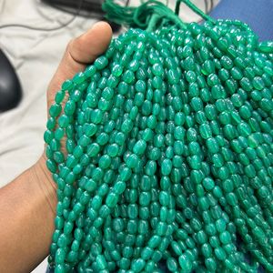 Cuentas de piedras preciosas microfacetadas de ónix verde de calidad AAA, cuentas de máquina de ónix verde para venta de joyería - Product Image 4