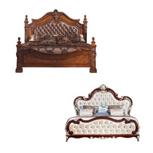 Lit King double moderne meubles de chambre à coucher ensemble lit en bois meubles à vendre fabrication directe Indonésie meubles - Product Image 2