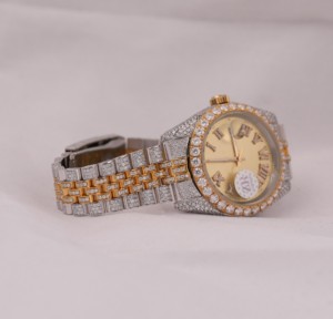 New Trending Quartz <b>Wrist</b> <b>Watch</b> studded Moissanite Diamonds <b>Mens</b> Fashion Hip Hop Exclusive Designer Jewelry Stainless Steel Band - Product Image 2