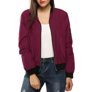Wholesale Women's Fashion Lightweight Bomber <b>Jacket</b> Casual Zip Up Windbreaker <b>Pilot</b> Coat Slim Fit Varsity Outwear for Spring - Product Image 5