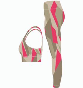 Ensemble de yoga sans couture personnalisé en gros OEM pour femmes, impression par sublimation 3D, vêtements de sport pour la salle de sport, la course à pied - Product Image 2