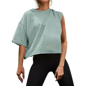 เสื้อยืดคอกลมผู้หญิงทรงโอเวอร์ไซส์ทรงโอเวอร์ไซส์สไตล์วินเทจซักได้ฤดูร้อน - Product Image 6