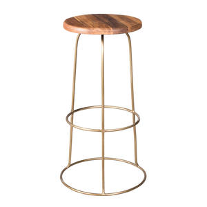 New Design 2023 Weaving Wooden Luxury <b>Bar</b> Stool Metal <b>Bar</b> Stool With Round Wooden Leather Kitchen Home Decorative Item Top Sell - Product Image 2