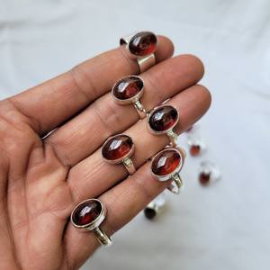 Bague en pierre précieuse de grenat rouge de qualité supérieure, artisanat en cristal naturel, vente en gros, pour cadeau de mariage - Product Image 2