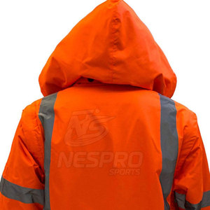 Venta al por mayor de alta calidad de la fábrica de suministro de chaqueta de seguridad impermeable transpirable Hi Vis chaqueta de seguridad con cremallera - Product Image 5