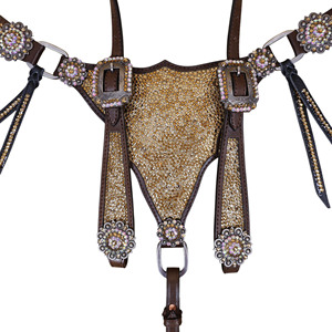 New Arrival Premium Topaz Crystals Headstall and Breast Collar Western Roping Horse Show <b>Tack</b> Custom Manufacturer Exporter - Product Image 2