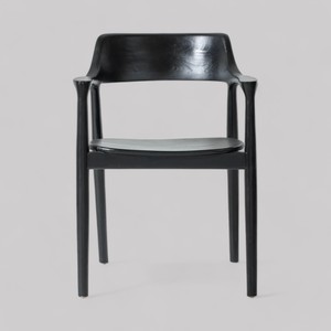 Silla de comedor de madera maciza de teca europea, diseño moderno, respaldo interior negro para cafetería, cafetería, Hotel, granja al aire libre - Product Image 1