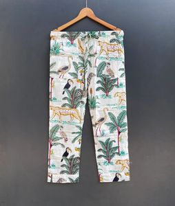 Ensemble de pyjamas en pur coton imprimé tigre Vêtements de nuit de luxe Costume de nuit doux cadeau pour elle-Coton indien - Product Image 3