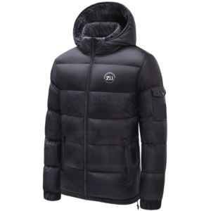 Chaqueta acolchada con relleno de poliéster reversible con capucha transpirable impermeable para hombre de invierno con cierre de cremallera - Product Image 1