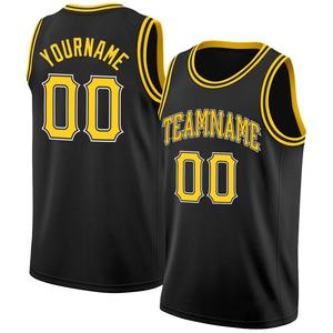 Camiseta de baloncesto de material de poliéster OEM dorado en color negro y blanco Ropa deportiva Mejor diseño Peso ligero 2024 Nueva llegada - Product Image 1