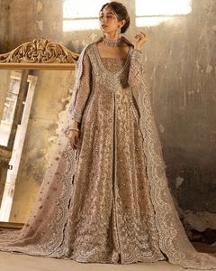 INDIAN <b>BRIDAL</b> HEAVY <b>JACKET</b>,LEHENGA & DUPATTA DRESS-Embellished in Crystal Glass Beads,stone,FULL of DABKA Work for Wedding =2024 - Product Image 1