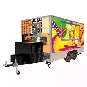 Food Trailers Volledig Uitgeruste Foodtruck Fast Food Kar Koffie Ijs Mobiele Keuken Food Truck 4 L/6 Can Ac/Dc Warmer Refiger