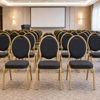 Chaise de banquet en velours noir premium avec dossier rond personnalisé pour réunions, mariages, hôtels, restaurants et événements