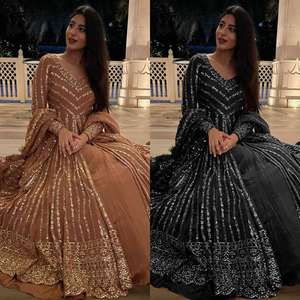 คอลเลกชันล่าสุดสำหรับผู้หญิงชุดเดรสปาร์ตี้ชุดเดรสผ้าทอลายปักและผ้าจอร์เจีย - Product Image 4