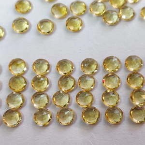 Natural Citrine Round <b>Rose</b> Cut 5mm Faceted - Loose Citrine Round <b>Rose</b> Cut <b>Top</b> Quality - Product Image 1