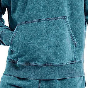 Sudadera con Capucha de Algodón de Alta Calidad, Lavada al Ácido, Diseño Moderno, Estilo Pullover, Bolsillo Tipo Canguro, Sudadera Vintage para Hombre, Básica - Product Image 6