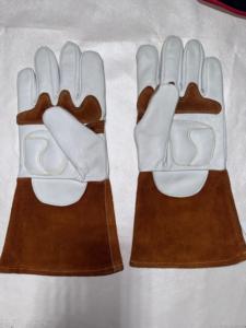 ถุงมือหนังวัวแยกหนังวัวธรรมชาติเชื่อมอาร์กอาร์เรย์อุณหภูมิสูงและทนทาน - Product Image 5