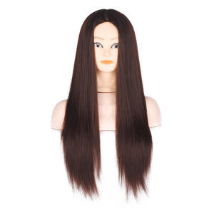 Tête de mannequin professionnelle pour la formation en coiffure, femme, taille de tête 53 cm, <span class=keywords><strong>cheveux</strong></span> synthétiques lisses, pour la <span class=keywords><strong>coupe</strong></span> et le tressage - Product Image 1