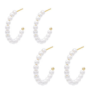 Pendientes de aro con cuentas de perlas del Mar Océano Natural en oro amarillo sólido de 14K, joyería de oro hecha a mano, fabricante al por mayor - Product Image 5