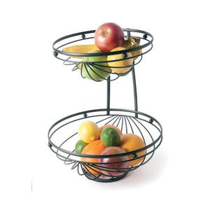 Cesta de frutas y verduras de alambre negro hecha a mano, diseño de varios niveles tallado, tazón de alambre de Metal a un precio razonable, Frutero de gran venta - Product Image 1