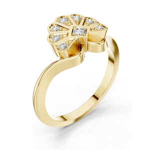 Anillo de Diamante de Laboratorio para Mujer, 0.153 CT, Claridad VVS-VS, Oro de 18K, 14K, 10K y Plata 925, Oro Rosa, Amarillo, Blanco y Moissanita - Product Image 6