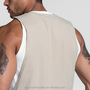 OEM Custom Men's Gym Singlet Tank Top Quick Dry Casual Workout Wear Hood Sports Fitness Bodybuilding Breathable Knitted Design - Product Image 4