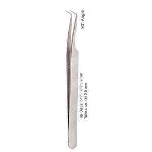 Pince à épiler Sharpinst en acier inoxydable à angle de 90 degrés pour extensions de cils, revêtement plasma multicolore pour perruques en dentelle - Product Image 3