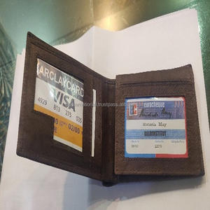 Cartera minimalista de cuero suave para hombre, billetera pequeña de gran capacidad con logotipo aleatorio, barata, nueva - Product Image 4