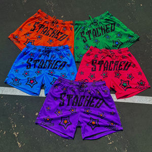 Pantalones cortos informales de entrenamiento de verano para hombre, de secado rápido, cintura media, malla de poliéster transpirable con logotipo personalizado, para correr y trotar - Product Image 1