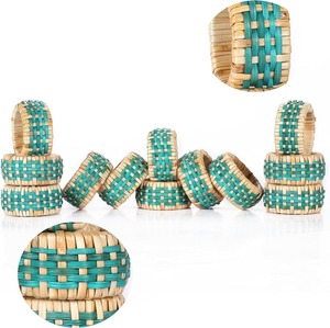 Ronds de serviette en rotin naturel faits à la main pour décor de table à manger élégant exportateur indien vente en gros pour mariage usage domestique - Product Image 3