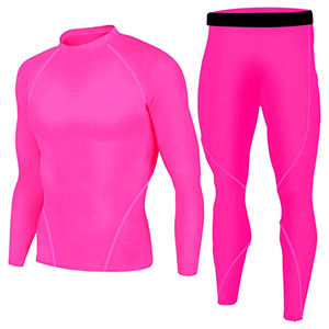 Conjunto de compresión de nueva llegada Popular para hombres Leggings transpirables sin costuras y Top para entrenamiento de gimnasia y conjunto de yoga para correr - Product Image 1