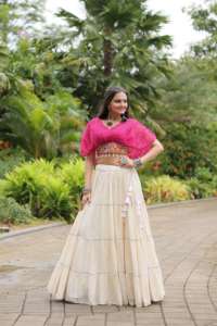 Nouvel arrivage de vêtements attrayants à la mode en coton Kora Lehenga Choli avec couture à volants standard Exportateur mondial - Product Image 5