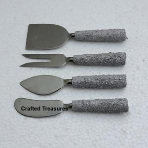 Royal Elegant Cheese Cutlery Sets Tools With Golden Concrete handle Handmade Cheese <b>Knife</b> Luxurious SS <b>Butter</b> Slicer Cheese Set - Product Image 2