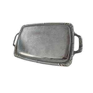 Bandeja DE SERVICIO DE Metal con estilo clásico de llegada superior, bandeja de servicio de Metal de mesa de diseñador hecha a mano pulida brillante, tamaño personalizado - Product Image 1